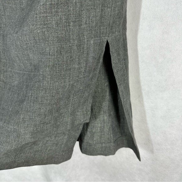Eskandar Gray Linen Front Panel Midi Skirt Size 1 - Picture 3 of 10